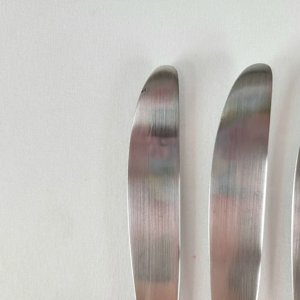 Oneida Satin Jupiter 18/10 Stainless Flatware Knife Set 4 Dinner Knives Retro